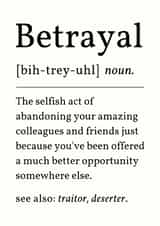 Funny Leaving Card - Betrayal created by Sundiva Designs