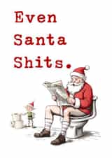 Funny Christmas card - Santa on the toilet created by crackerjack