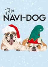 Cute Christmas card - Feliz Navi-dog created by Art by rowley