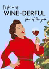 Funny Christmas card - Wine-derful created by Art by rowley