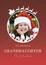Personalised Christmas Photo Card created by Choo Choo  - Classic Christmas Card - Granddaughter - Reindeers