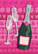 Prosecco Lovers Birthday card, Perfect for your bestie! It's time to celebrate! created by Evie Warren Illustration