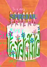 Pretty Birthday Card - Special Friend - Cake created by Evie Warren Illustration