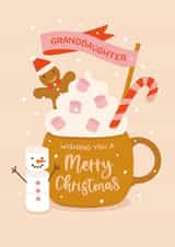Cute Christmas Card - Granddaughter - Hot Chocolate created by The Pattern Press