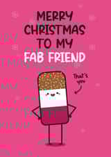 Christmas Card For Friend - Ice Lolly Pun - Fab Friend created by Twisted Haggis