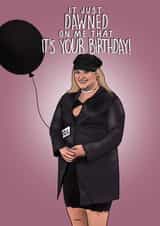 Funny TV X Factor Birthday Card - Dawn the Jockey - It’s Your Birthday created by I Draw Stuff 