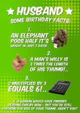 Birthday Facts For Husband - Funny Birthday Card created by Bad Manners
