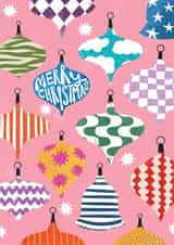 Retro and Pretty Christmas Card - Decoration/Baubles created by AbiGoLucky