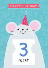 Cute Birthday Card - 3rd - Mouse created by Paper Heart Designs