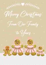 Cute Christmas Card - Our Family to Yours - LGBTQ+ - Two Mums with Son and Daughter created by Mo&Co