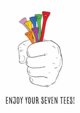 Funny And Quirky 70th Birthday Card For Golfer - Enjoy Your Seven Tees! created by Blueberry Magpie Cards