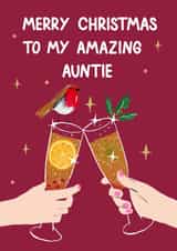 Cute Christmas Card - Auntie - Alcohol created by Naughty Nice