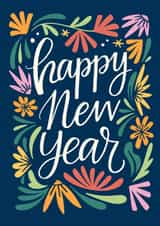 Pretty New Year Card - Floral created by Natalia Gonzalez