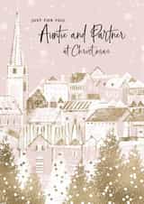Pretty Christmas Card - Auntie and Partner created by Rebecca Prinn