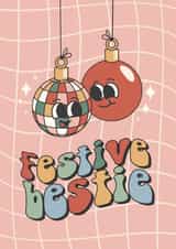 Cute Christmas Card - Festive Bestie created by han print