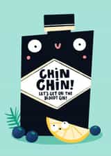 Funny Congratulations Card - Chin Chin Bloody Gin created by Lucy Maggie Designs