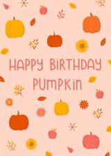 Happy Birthday pumpkin created by Emma Tobey Illustration