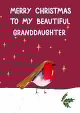 Cute Christmas Card - Granddaughter - Robin created by Naughty Nice