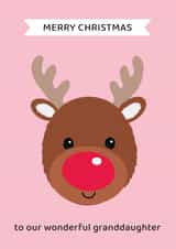 Cute Christmas Card - wonderful Granddaughter - Reindeer created by Paper Heart Designs