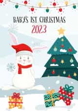 cute baby's first Christmas card created by Little FreyFrey Co.