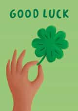 Good Luck Card - Four leaf Clover created by Sophie Kent Illustration