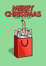 Christmas - Middle Finger Gift Bag - Santa Hat created by fyou cards
