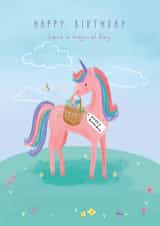 Cute Birthday Card - Magical Unicorn created by Little Stringers