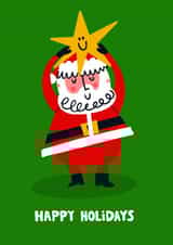 Funny Christmas Card - Santa Claus Star created by Lucy Maggie Designs