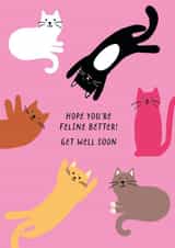Funny and Cute Get Well Soon Card - Feline Better Soon! created by Paper Heart Designs
