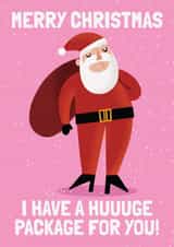 Naughty Christmas Card - Package Pun - For Her created by AbiGoLucky