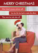Funny Christmas Card - Nuisance calls - Mum created by Quitting Hollywood