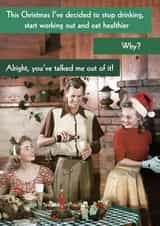 Funny Christmas card - Retro - Eat Healthier created by Quitting Hollywood