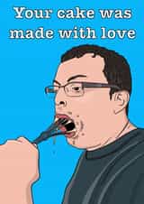 come dine with me birthday card created by C.W ILLUSTRATIONS 