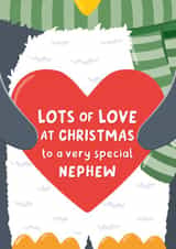 Cute Christmas Card - Nephew - Penguin created by Macie Dot Doodles