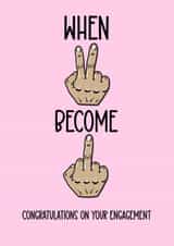 Funny and Rude - Engagement - When Two Become One created by fyou cards