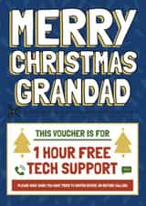 Funny Christmas Card - Grandad - Tech Support Voucher created by AbiGoLucky