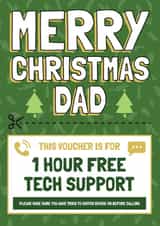 Funny Christmas Card - Dad - Tech Support Voucher created by AbiGoLucky