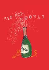 Hip-Hip Hooray - Champagne Celebration - Greetings Card created by Poet and Painter