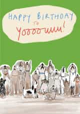 Cute and Funny Birthday Card - Singing Dogs created by Poet and Painter