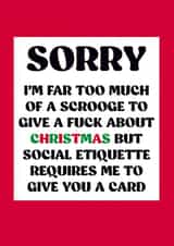 Rude and Funny Christmas Card - Social Etiquette created by Dean Morris Cards