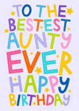 Aunty Birthday Card - Birthday Card for Auntie - From Niece and Nephew - Stars created by Ludicrous Prints