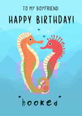 Cute Funny Birthday Card - Boyfriend - Seahorse created by The Chick & the Duck