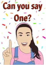 Fun Ms Rachel style 1st birthday card for every baby's fave YouTuber created by The little northerner 