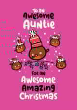 Cute Christmas Card - Auntie created by Pink wink