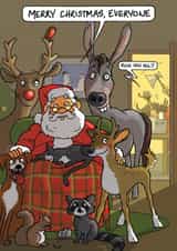 Funny Christmas Card - Turkey - Fuck You All created by Bryony Jackson Walters