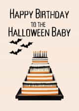 Cute Halloween Birthday Cake Card for Friend or Family created by GingerBeards