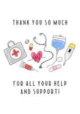 Cute Medical Thank You Card - For Doctor, Nurse, Hospital Ward, Surgeon, GP created by Gemma Jones