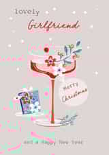 Lovely Girlfriend Christmas Card - Happy New Year - Pretty Festive Cocktail created by SABIVO Design by Sabina