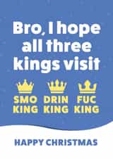 Funny Christmas Card - Brother - Male Friend. 3 Kings. Smoking Drinking Fucking created by Cookie Design