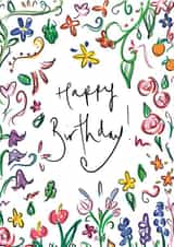 Pretty Birthday Card - Roses and Flowers created by Bellynam Studio